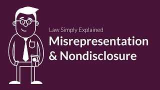 Misrepresentation and Nondisclosure  Contracts  Defenses amp Excuses [upl. by Eimile]