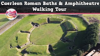 CAERLEON ROMAN BATHS amp AMPHITHEATRE WALES  Walking Tour  Pinned on Places [upl. by Seuqram423]