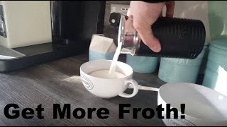 How to Get More Froth from Your Nespresso Coffee Aeroccino  Nespresso tips and help [upl. by Enrak]