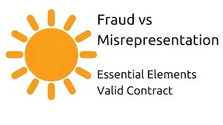 Fraud vs Misrepresentation  Other Essential Elements of a Valid Contract  CA CPT  CS amp CMA [upl. by Hairas408]